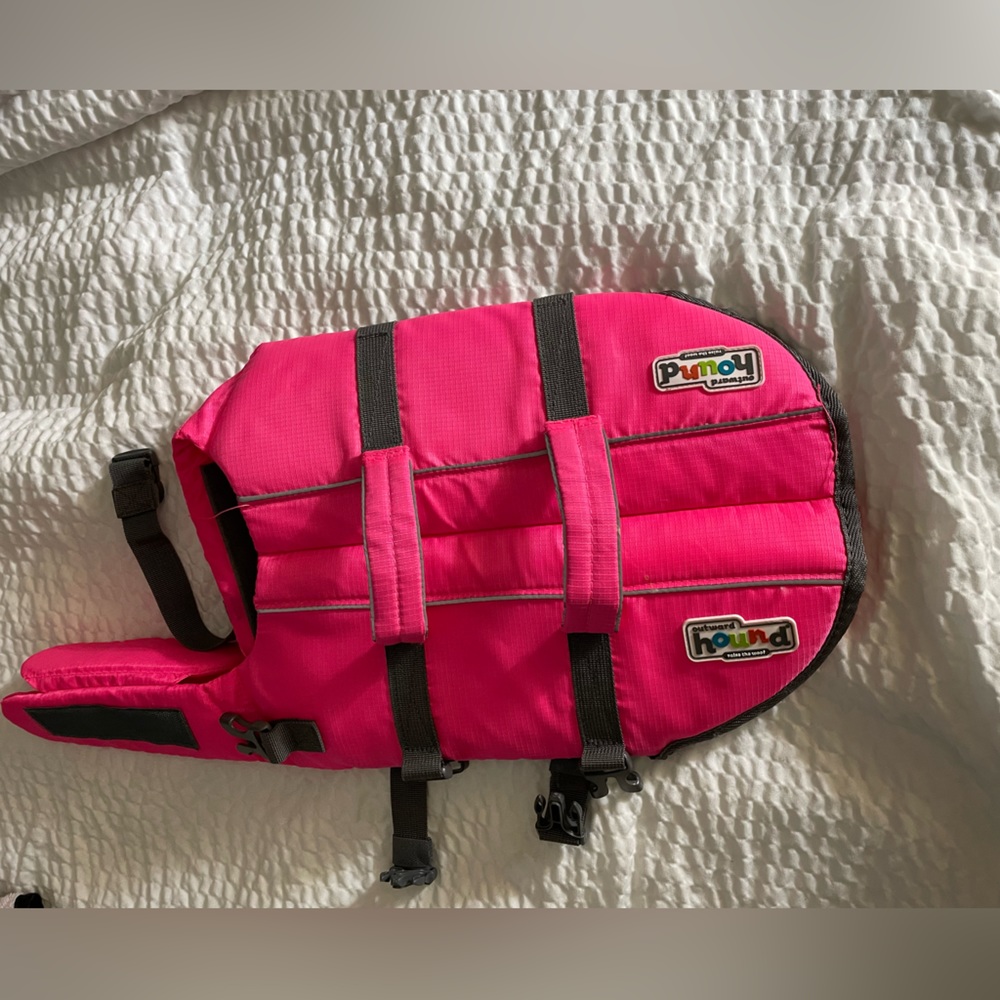 DOG swimming life JACKET -medium! Ore owned. Fits a 12-25 pound dog hot pink! - Picture 5 of 16